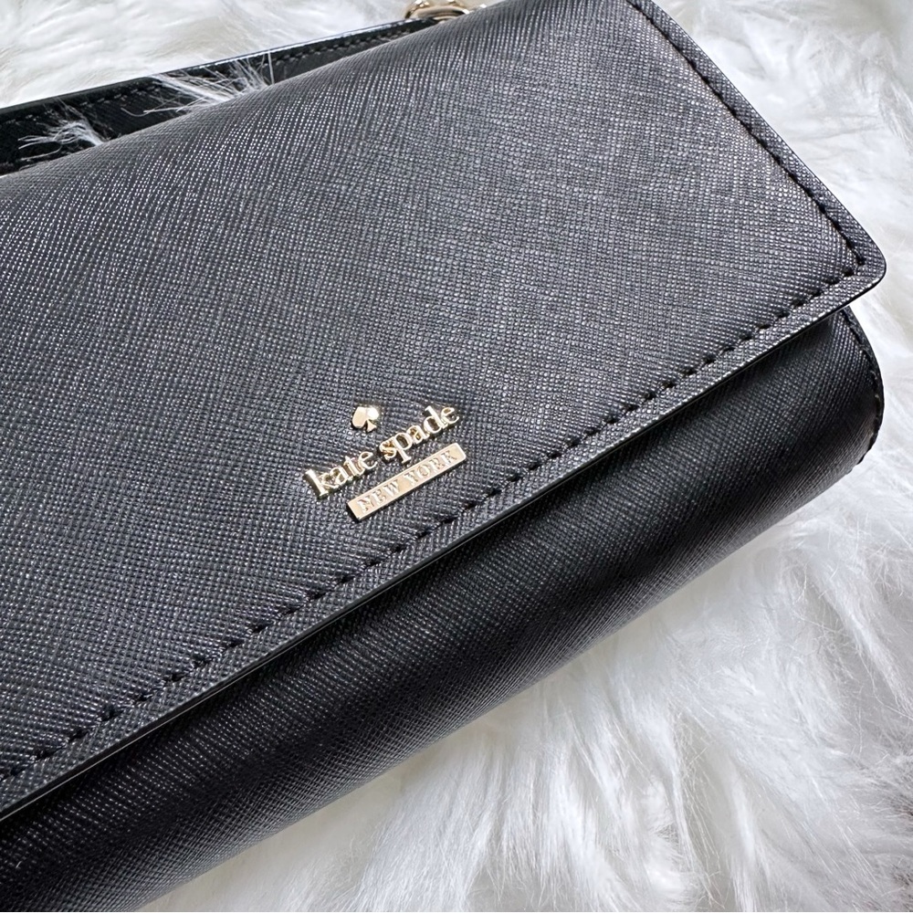 Kate Spade Black Crossbody Bag with Chain Accent Straps - Picture 7 of 7